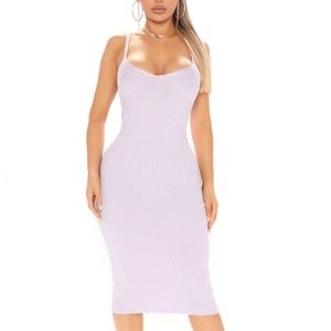 lilac bodycon sweater dress